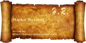 Hupka Roland névjegykártya